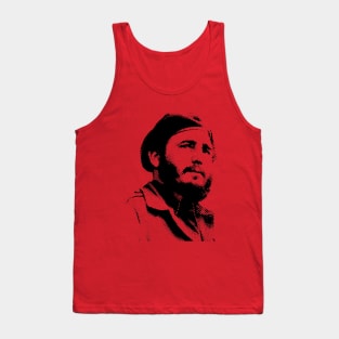 Young Fidel Castro with a Dreamy Look and Beret Tank Top